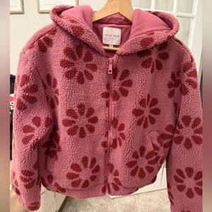 Wild Rose Floral Cropped Fleece Jacket
